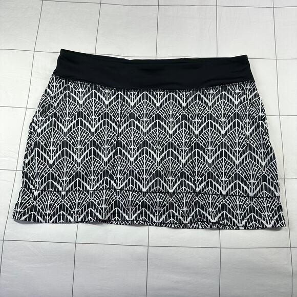 Title Nine Skort Womens XL Black White Printed Pull On Athletic Active Mini Golf - Picture 1 of 9